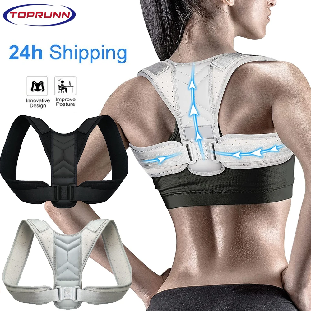 TopRunn 1Pcs Medical Adjustable Clavicle Posture Corrector Men Woemen Upper Back Brace Shoulder Lumbar Support Belt Corset |
