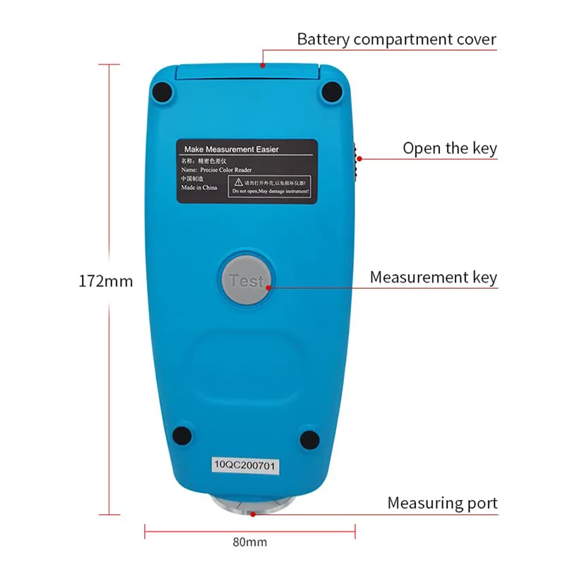 Portable Digital Color Analyzer with Color Screen Display for Lab Testing and Matching Coating Printing