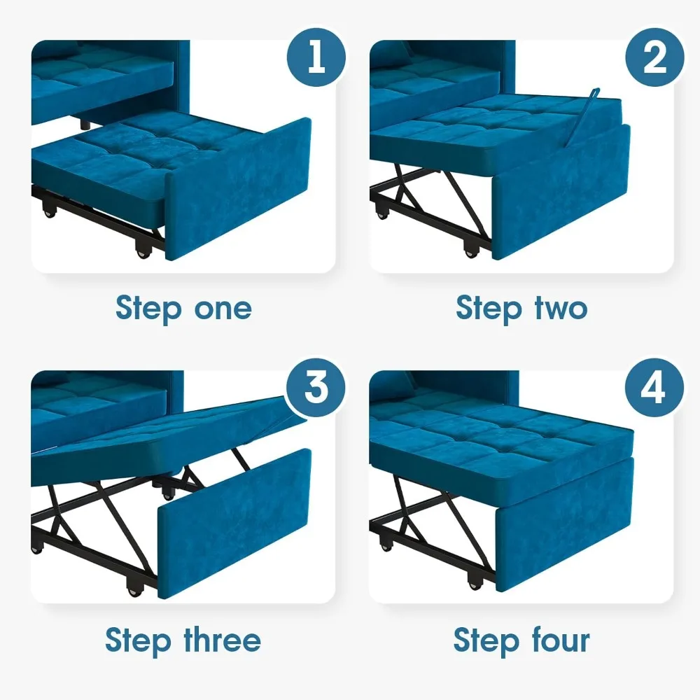 3-in-1 Velvet Sofa Bed 6