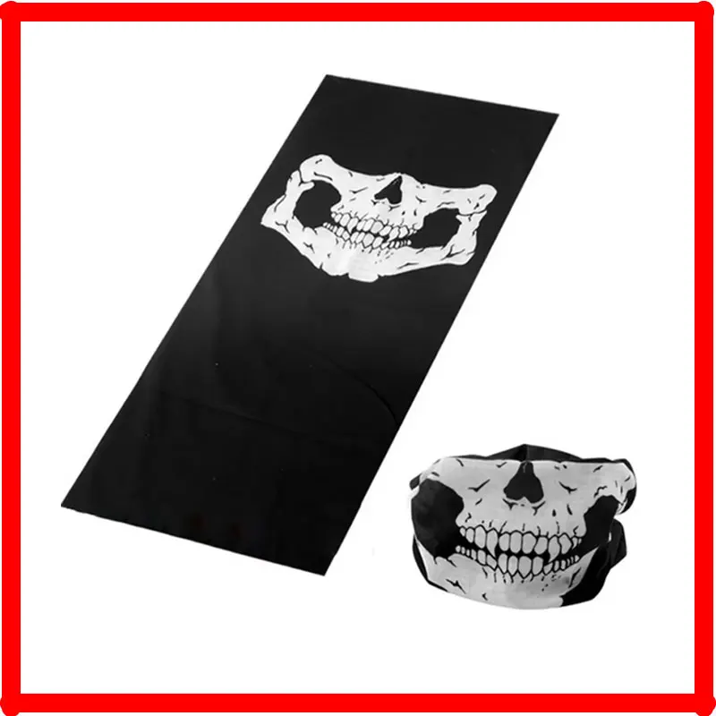 Motorcycle Scarf Face Mask Shield Skull Ghost Face Riding Balaclava 1/2pcs Outdoor Winter Warm Bike Head Mask Shield