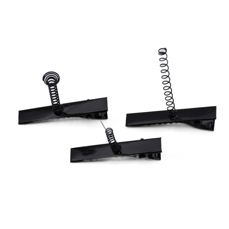 10 Stück 40 mm schwarze Metallklammer mit Schraubenfeder, Krokodilklemme, Bastel-Haarspangen, DIY, einfache Universal-Haarspangen – Detail 18