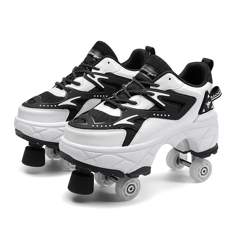Hidden Wheel Skates Shoes Youth Roller Skating Shoes With Four Wheels