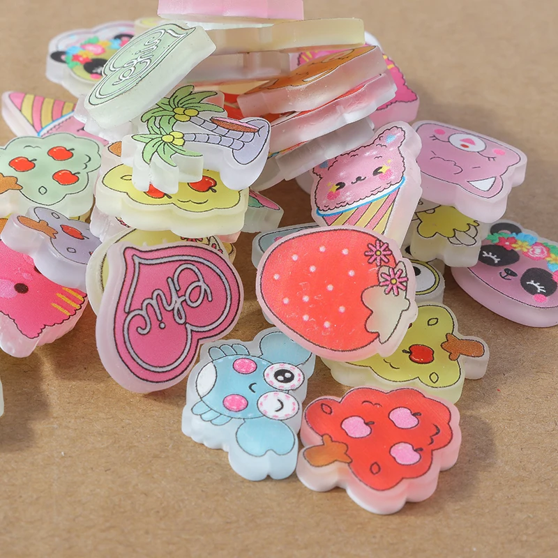 15 stücke Mix Cute Panda Obst Tiere Pflanzen Flatback Harz Cabochon Verzierungen DIY Scrapbooking für Mädchen Haarnadel Brosche Geschenke – Detail 7