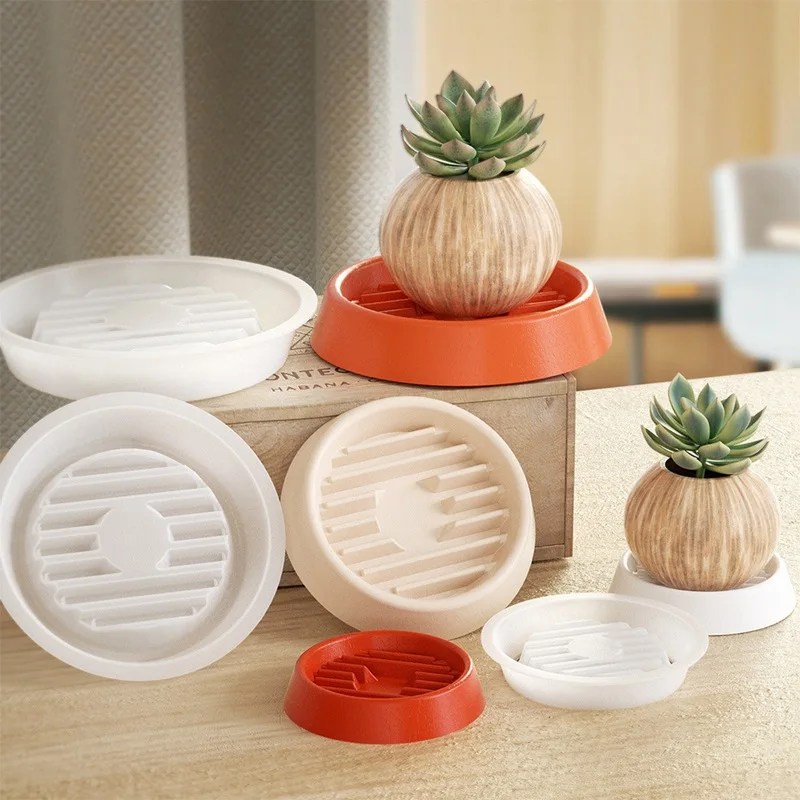 PP Flower Pot Tray with Water Bottom Support Flower Pot Chassis Base Basin Support Breathable Drainage Tray for Small