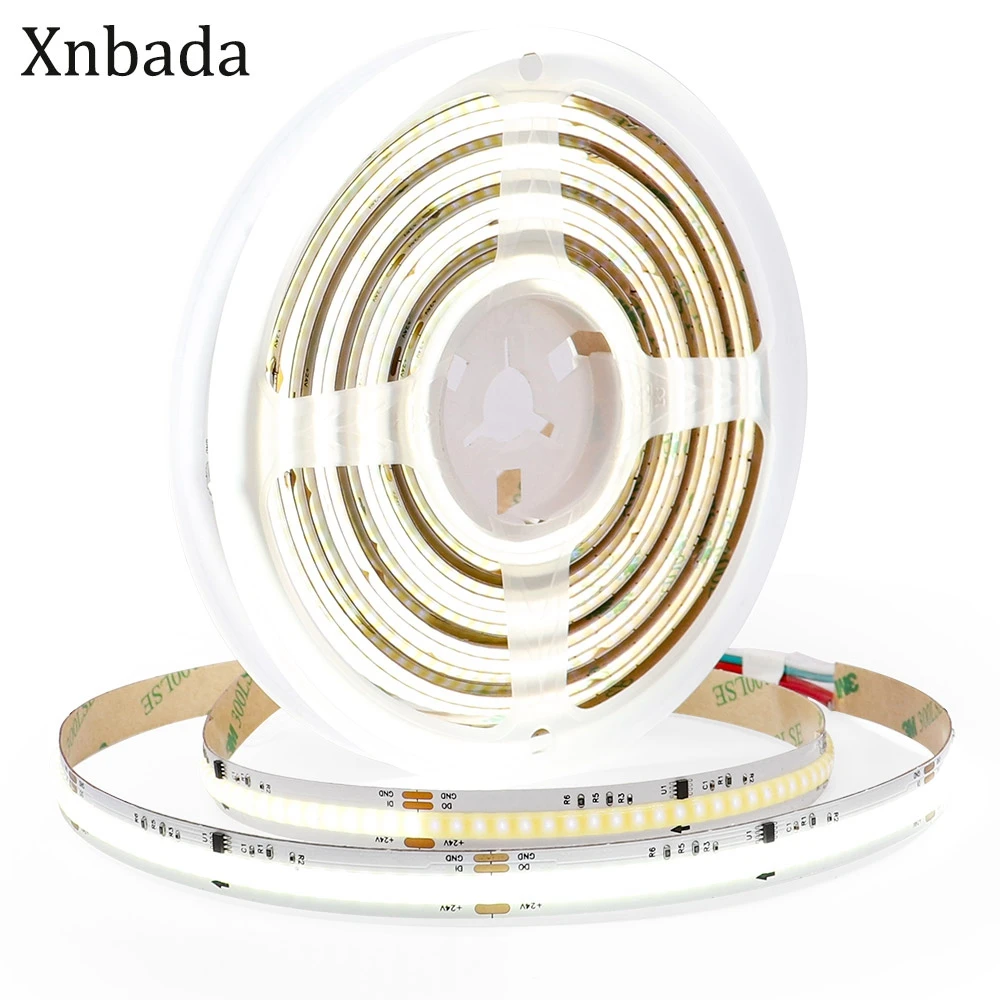 

COB SPI WS2811 IC CCT LED Strip Light Addressable 576LEDs 2700K to 6500K Flexible FOB High Density COB Tape RA90 10mm DC24V