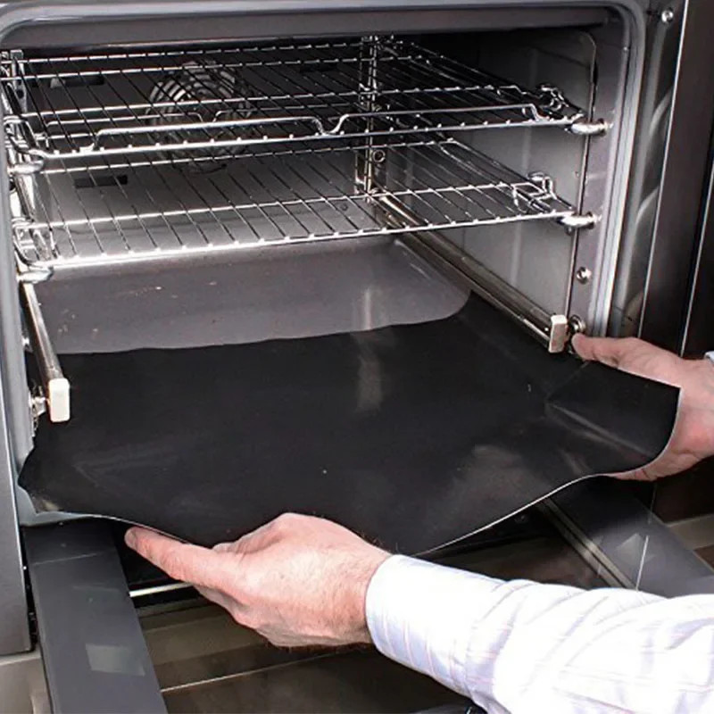 40*50cm Reusable Non-Stick Barbecue Grill BBQ Mat Black Heat Resistant BBQ Grill Mat PTFE Barbecue Baking Liners Oven Tool