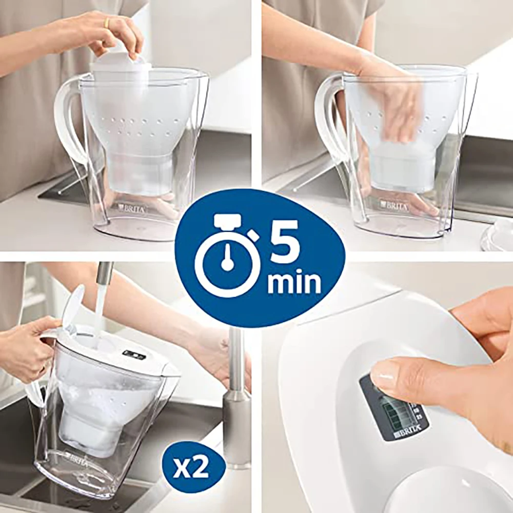 6 Pcs Alkaline Water Filter Cartridges Universal Replacement for Brita Maxtra+ Jug Boosts PH Reduces Impurities Improve taste