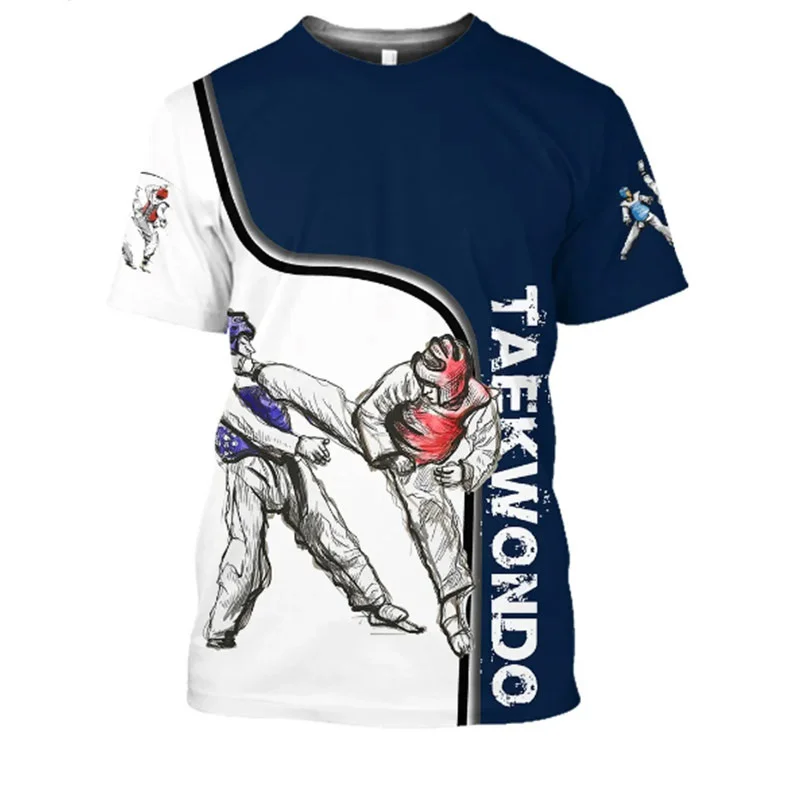 

3D Taekwondo Judo Printing T Shirt Children Fashion Sports Short Sleeves Men Summer Gym Clothing Harajuku Tee Shirts Cool Tops