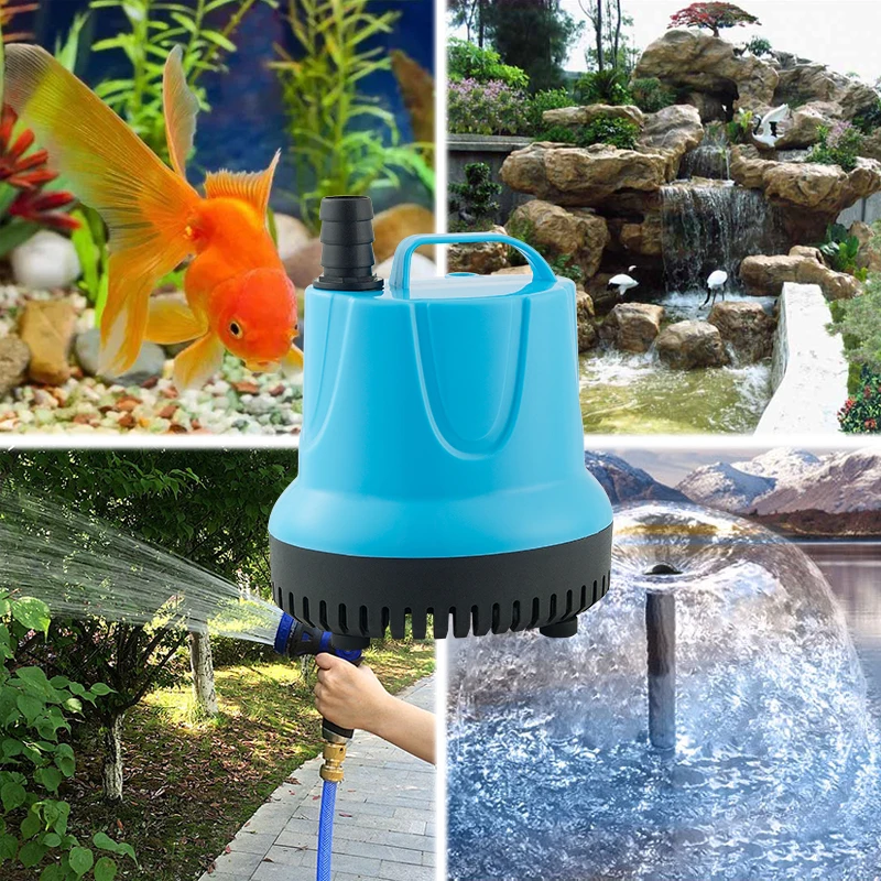 10/18/25/45/60/85/105W 600-4500L/H Submersible Water Pump 220V Aquarium Fish Pond Tank Spout Marin Temperature Control Clean