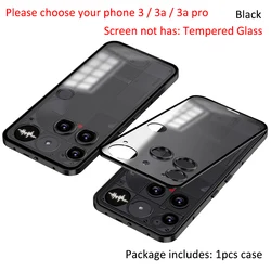 Premium Aluminum Alloy Frame with Acrylic Back Case - Elegant Protector Shell - Nothing Phone (3) (Black)