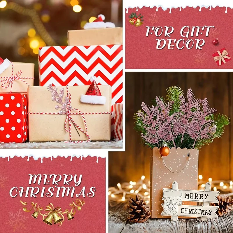 Artificial Flower Bouquet 5Pcs Christmas Decoration Glitter Berrie Artificial Flower Bouquet Christmas Tree Ornaments for Home New Year Navidad Decor