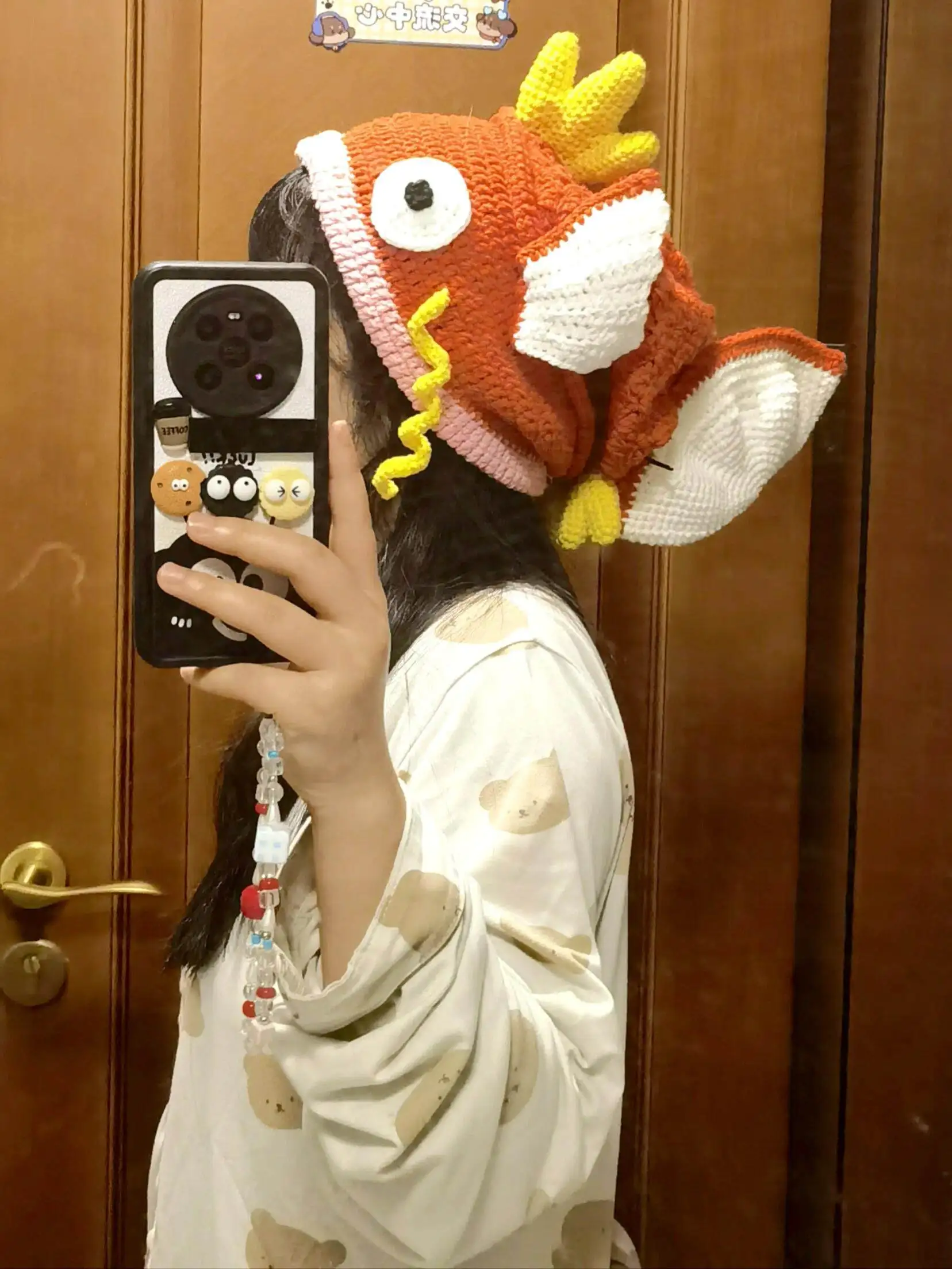 수제 DIY 크로셰 재료 포장 잉어왕 모자 가을 겨울 추상적 귀여운 심심함 해소 수제 선물