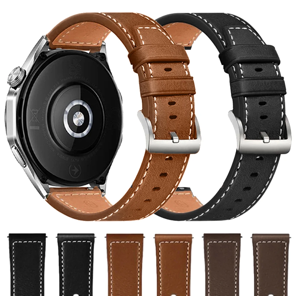 Premium Leather Watch Strap - 20mm/22mm - Elegant Replacement Band