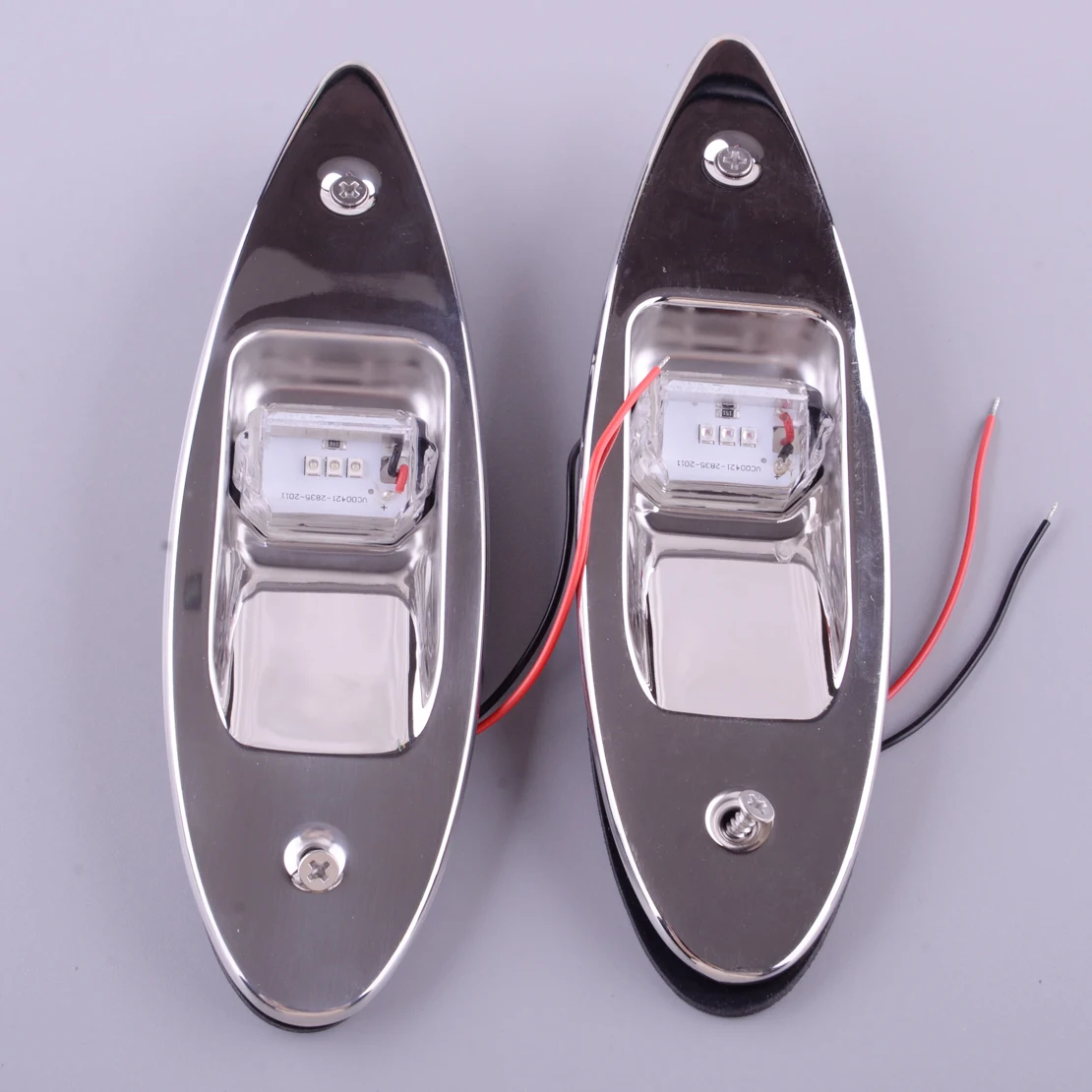 

IP67 2Pcs Green & Red 12V Marine Boat LED Navigation Side Bow Tear Drop Light Flush Mount Long Irradiation Distance