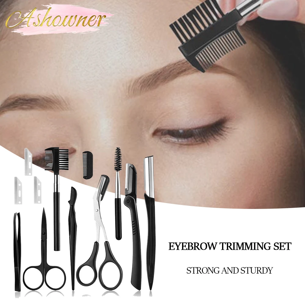 4/6/9/12pcs Eyebrow Trimmer Eyebrow Razor Kit Eyebrow Scissors Eyebrow