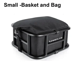 Heavy Duty Rear Bicycle Basket with Liner - Removable Metal Design (Small - Bag and Basket)