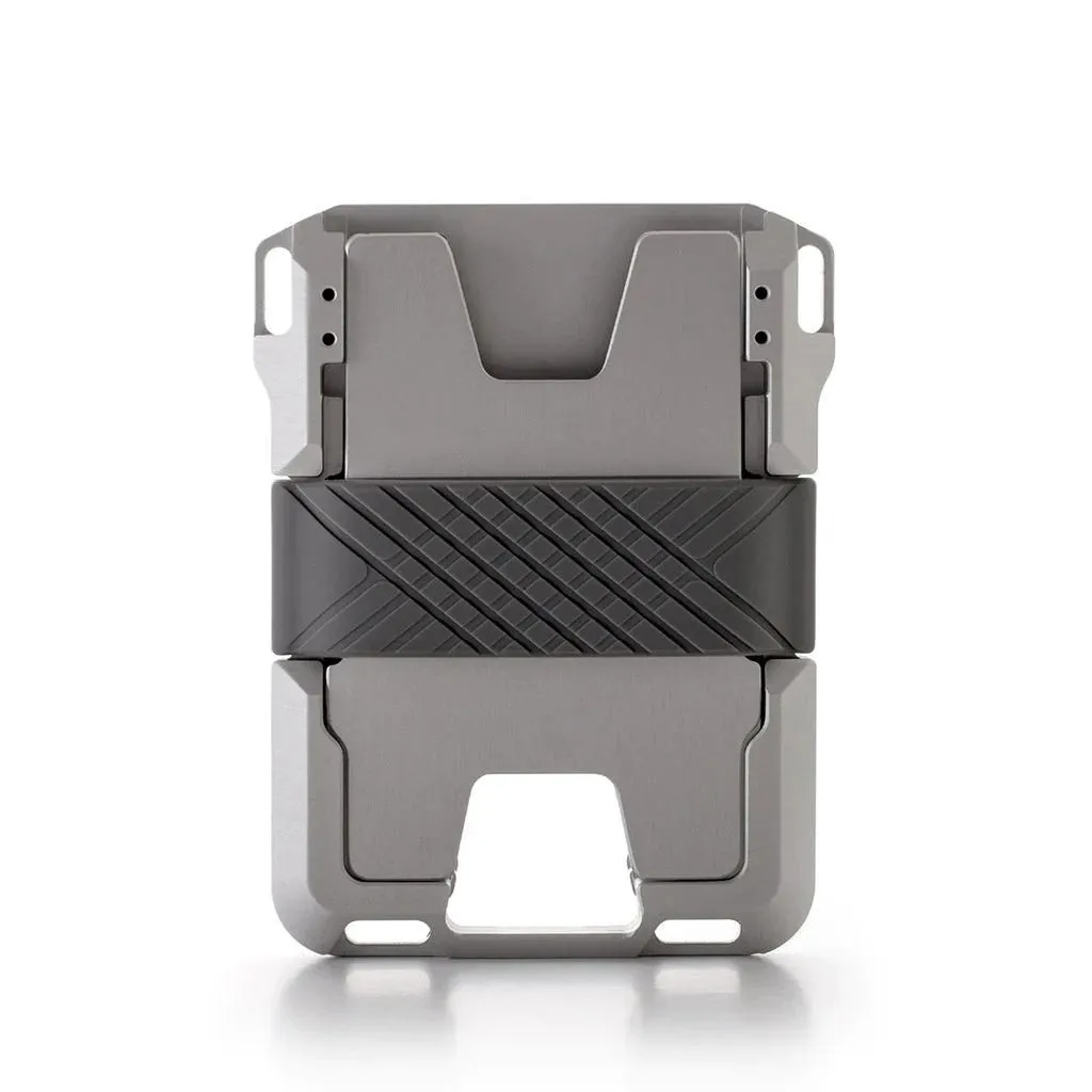 Slim Minimalist Wallet for Men-RFID Blocking-All-Metal, Jet Black