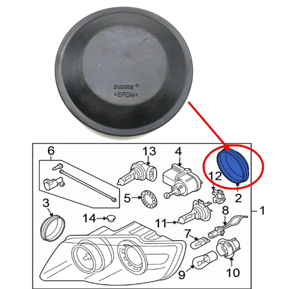 

For VW Polo Eos Golf GTI Jetta Passat Touareg Headlight Back Light Low Beam Bulb Dust Cover Seal Cap Lid Boot 3C0941607A 155665