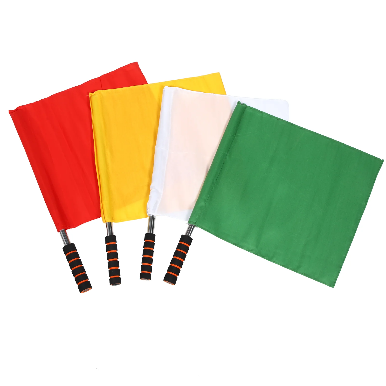 4 Pcs Referee Flag Handheld Signal Flags Sports Equipment Football Waving Colored Polyester Match 4pcs referee football soccer flags referee hand flags colored flags match signal flags