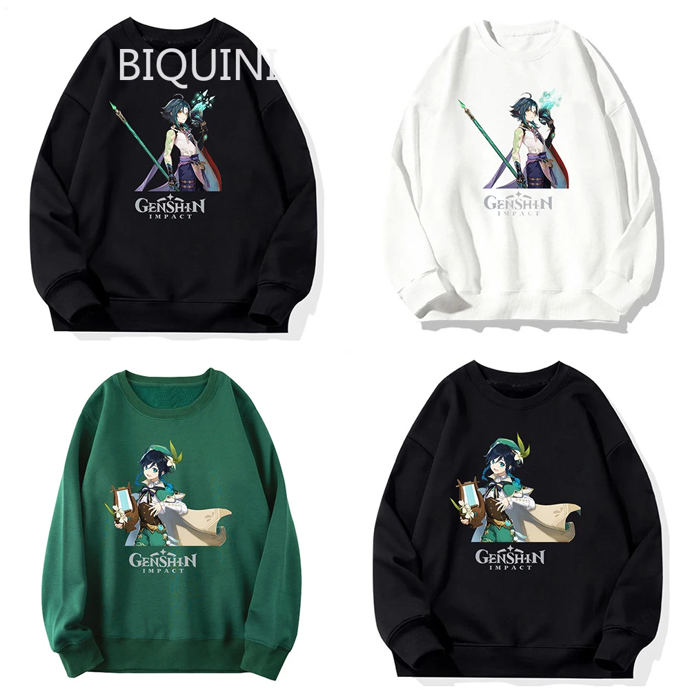 

Genshin Impact Hoodies Kawaii Cartoon Venti Hoody Harajuku Casual Tops Long-sleeved Sweatshirt Women Men Couple Tracksuit Female