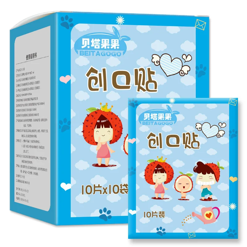 100pcs Cartoon Cute Transparent Band Aid Waterproof Wound Dressing Plaster Skin Patch Adhesive Bandages for Children Adults