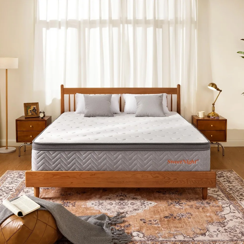 

Queen Size Mattress, 12" Hybrid Mattress with Separate Pocket Coils for Pressure Relief and Motion Isolation