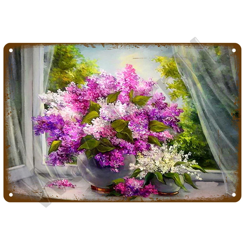 Retro Blumen Vogel Metall Zeichen Garten Dekorationen Wand Kunst Wandbild Vintage Zinn Zeichen Hause Platte Zimmer Dekor Garten Malerei Geschenk Bauernhof – Detail 8