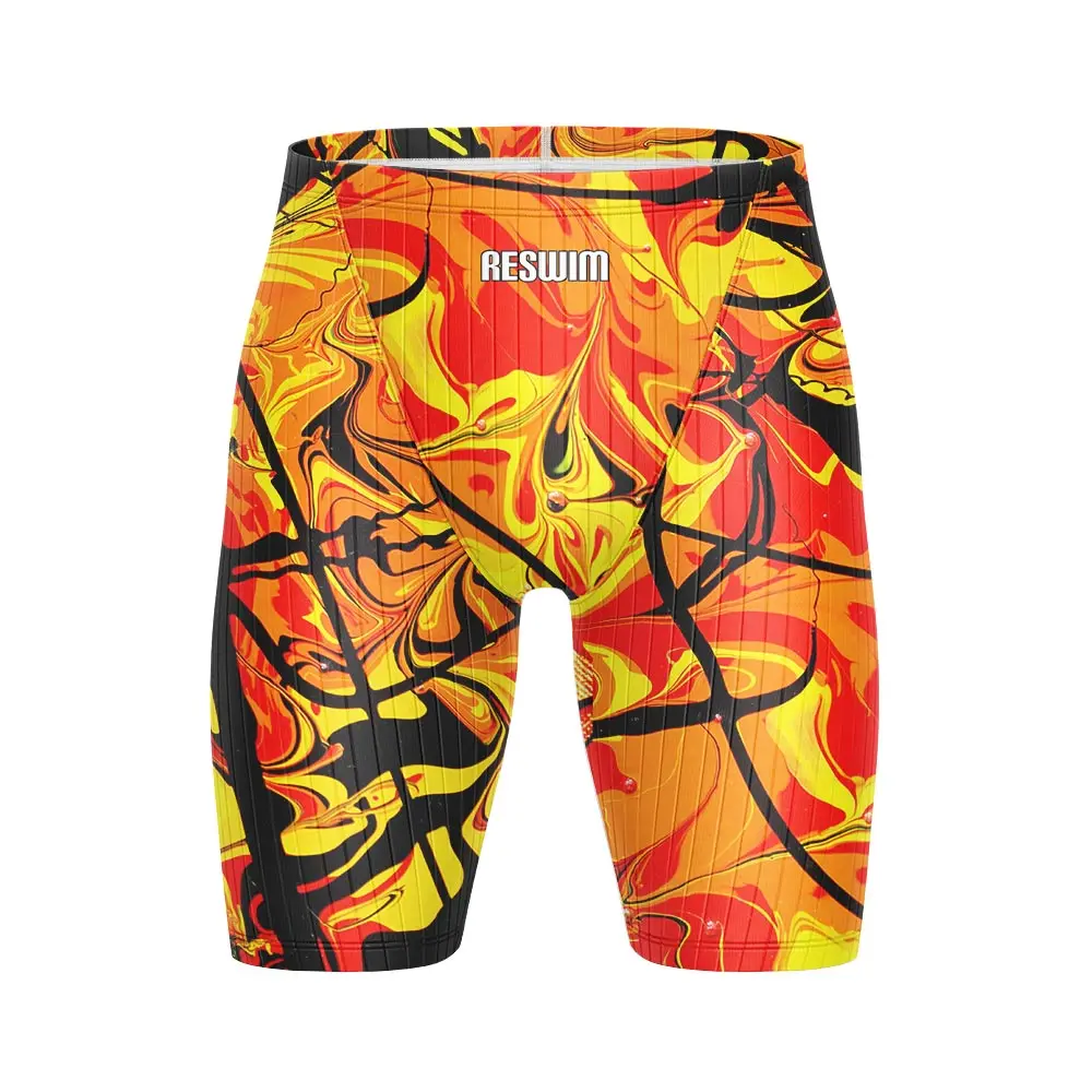 Men Swim Jammer Swimsuit Shorts Swimming Trunks Athletic Training Swimwear Surfing Beach