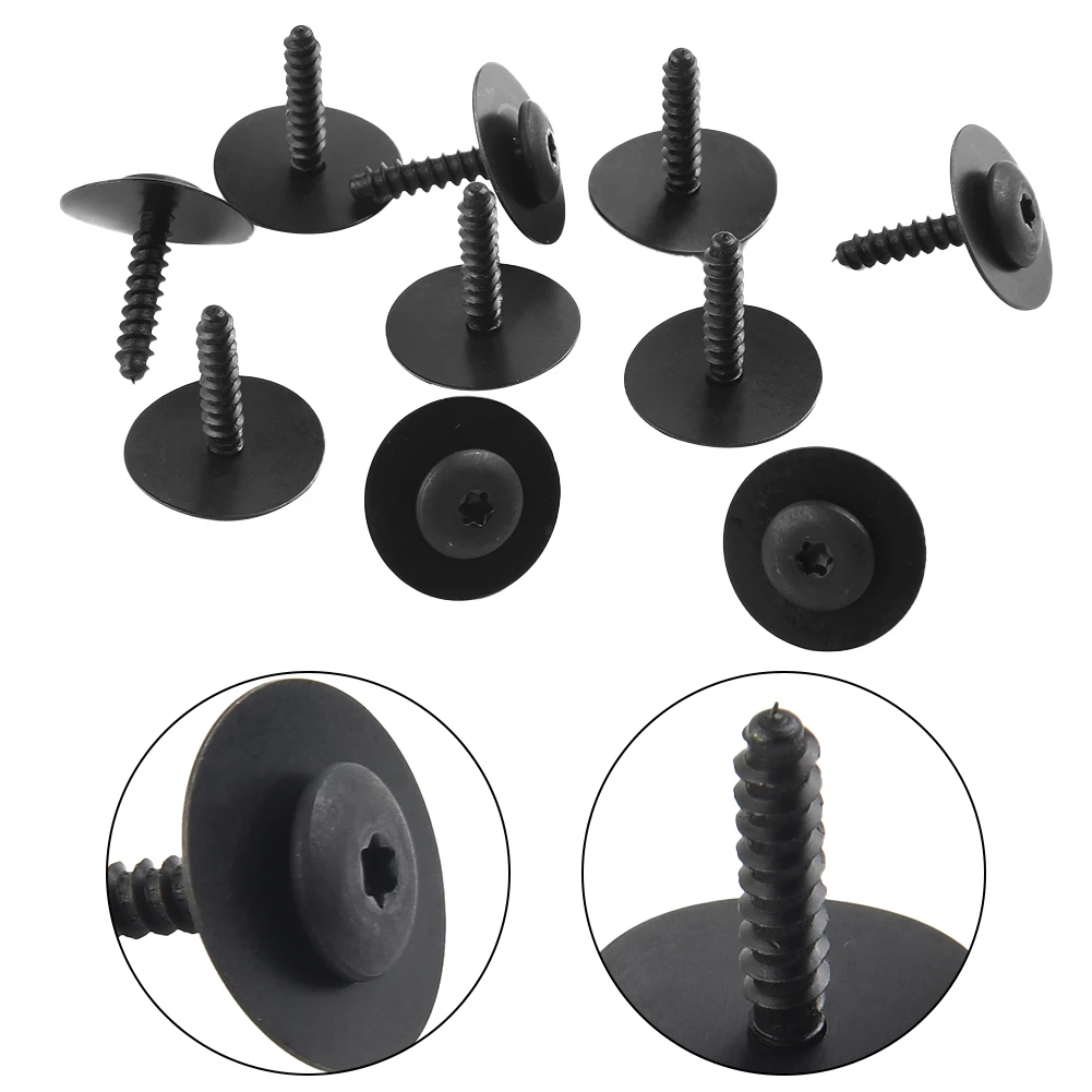 10pcs Screw Metal Black Liner Bolt Pan Head Screw For Chevrolet 11570637 Plum Head Pot Head Screws Bag Package Car Parts