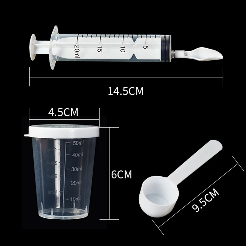 Bird Parrot Feeder Spoon with Manual Syringe Baby Bird Water Milk Medicine Feeding Syringe 20ml 6
