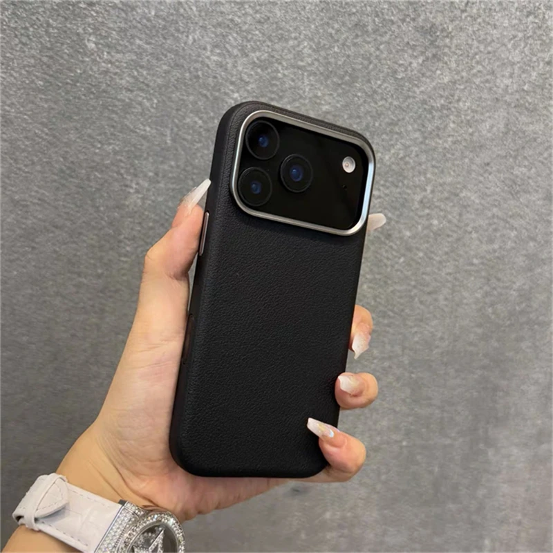 Magnetic Leather Luxury Case with Silicone Border and AI Button Bumper