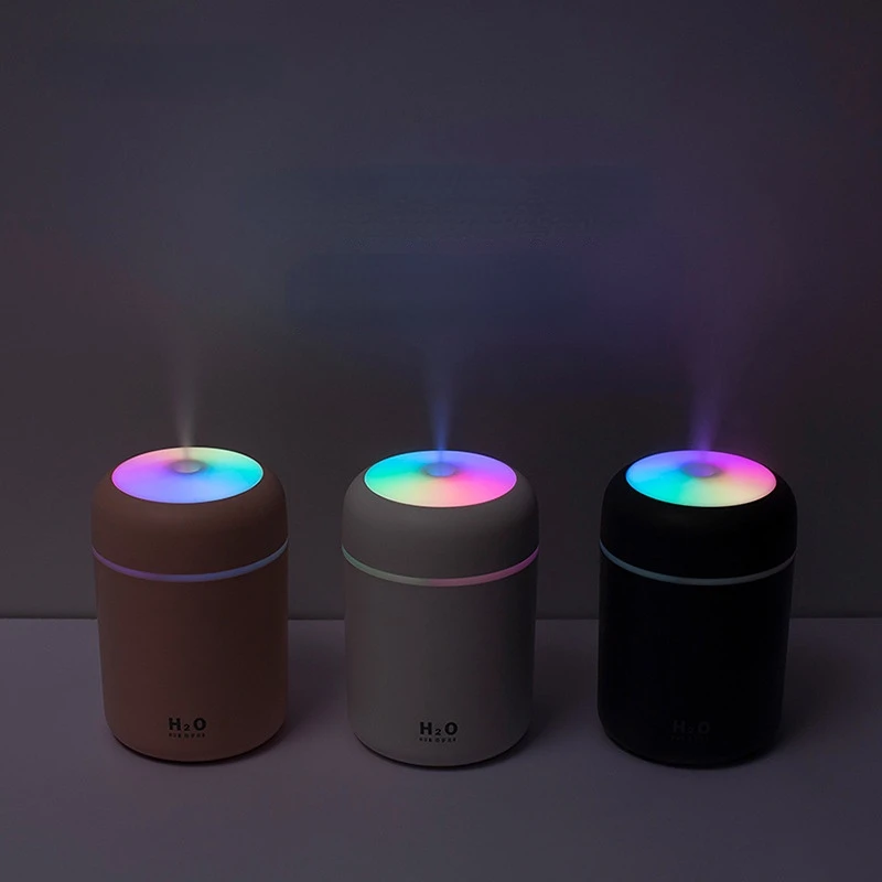 미니 가습기 아로마 에센셜 오일 디퓨저 300ML, LED 램프 포함, 아로마 테라피, 자동차, 가정용, USB, 미스트 메이커