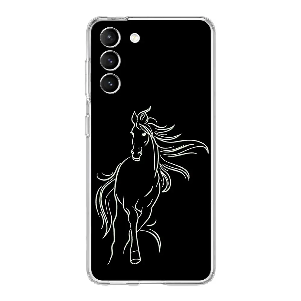 Clear Silicone Animal Art Horse Phone Case - Soft and Stylish Protective Cover
