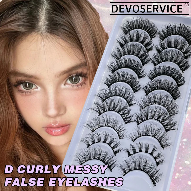 

10 Pairs Different Styles Fake Eyelashes Messy Long Curly Soft Lashes Naturally Fluffy 3D Mink Eyelash Extension Korean Makeup