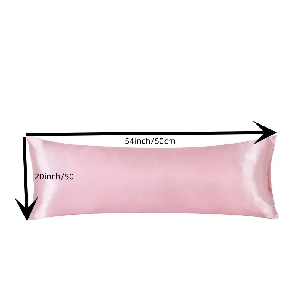 1pc Luxurious Satin Pillowcase for Hair and Skin Care Soft, Silky, Long Body Pillow Cover for Bedroom,Hotel, and Home Decor 5