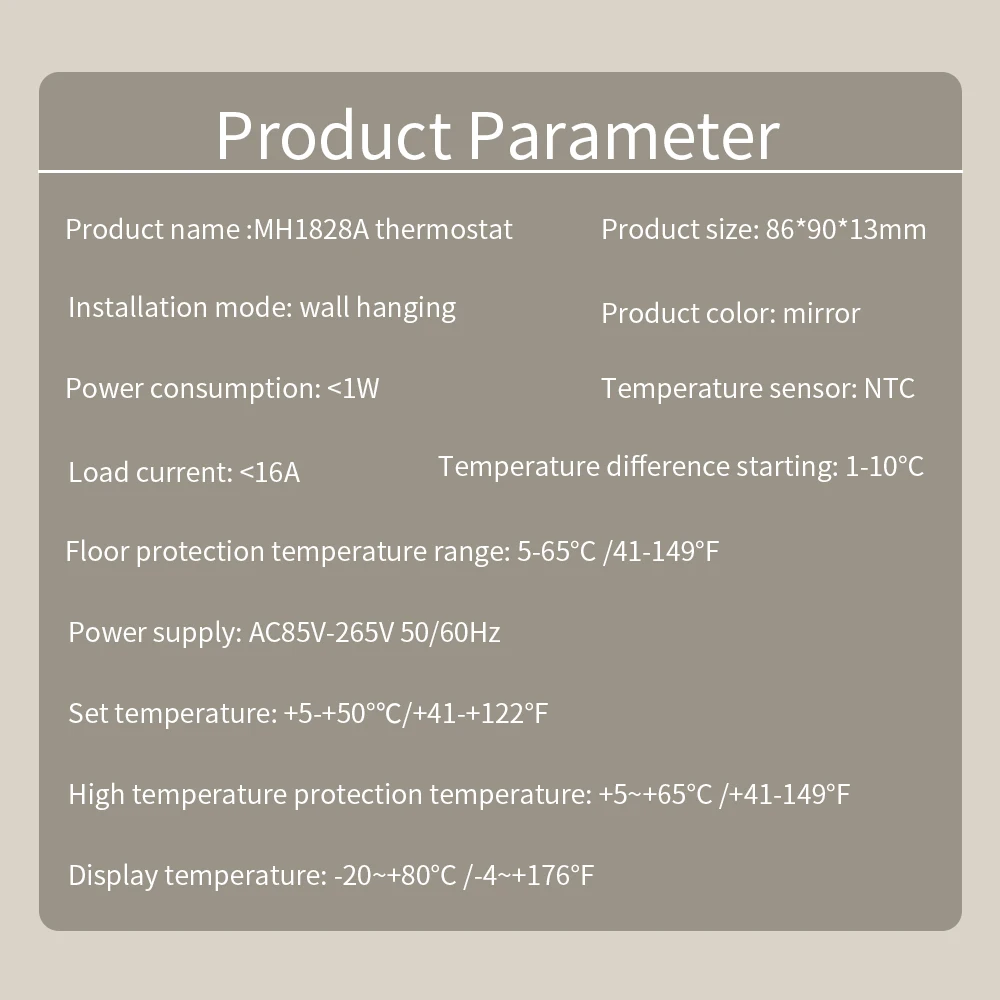 Piso elétrico aquecimento controlador de temperatura, inteligente