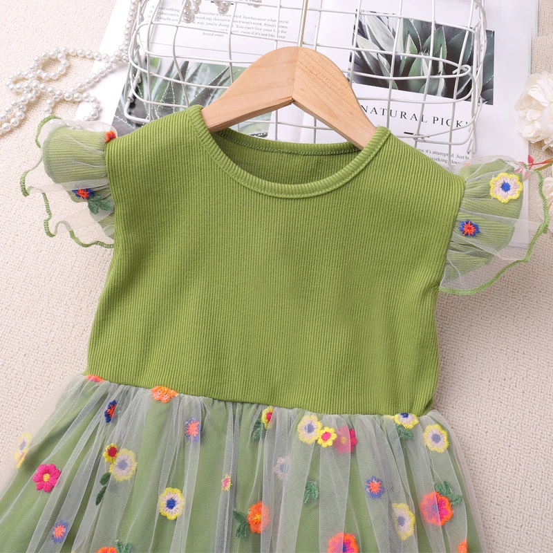 Floral Flutter Mesh Dress 4