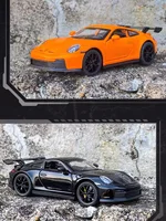 New 1:32 Porsche 911 GT3 Supercar Alloy Car Model With Pull Back Sound Light Children Gift Collection Diecast Toy Model Ornament 2