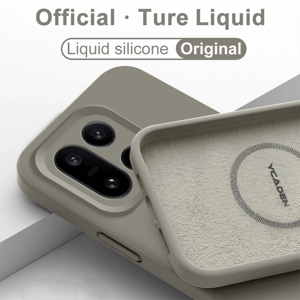 Premium Liquid Silicone Magnetic Case - Shockproof & Wireless Charging Compatible Back Cover
