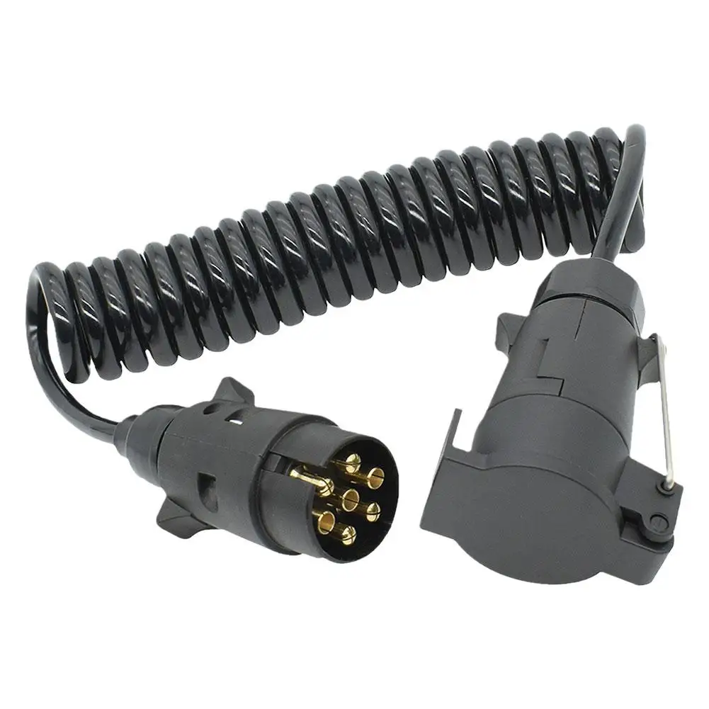 Heavy-Duty 7-Pin Trailer Light Extension Cable with Male-Female Connectors