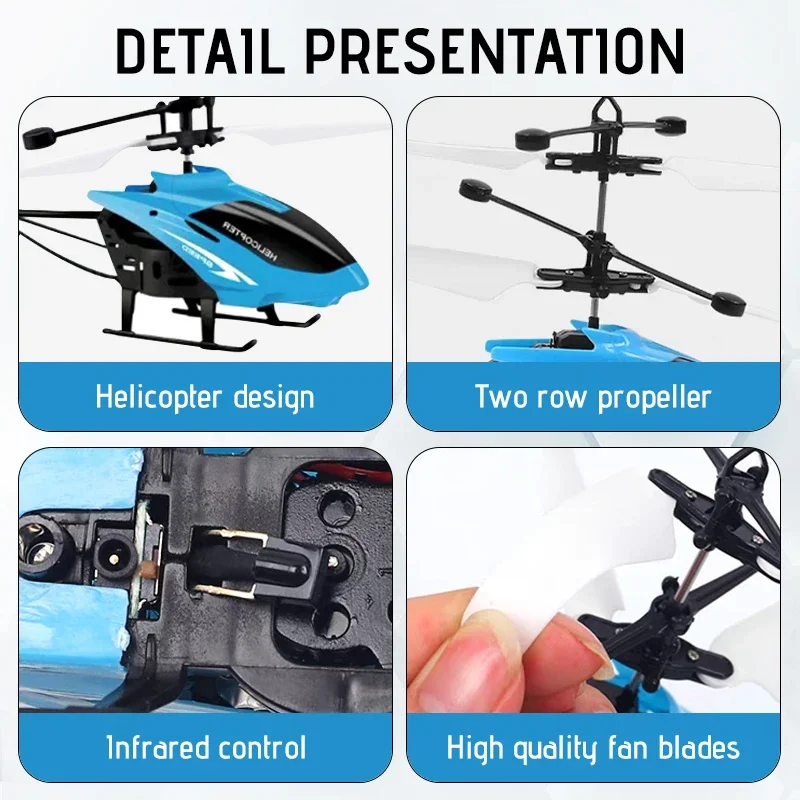 Rechargeable Mini RC Drone Remote Safe Fall-resistant RC Helicopters Drone Children Toys 4