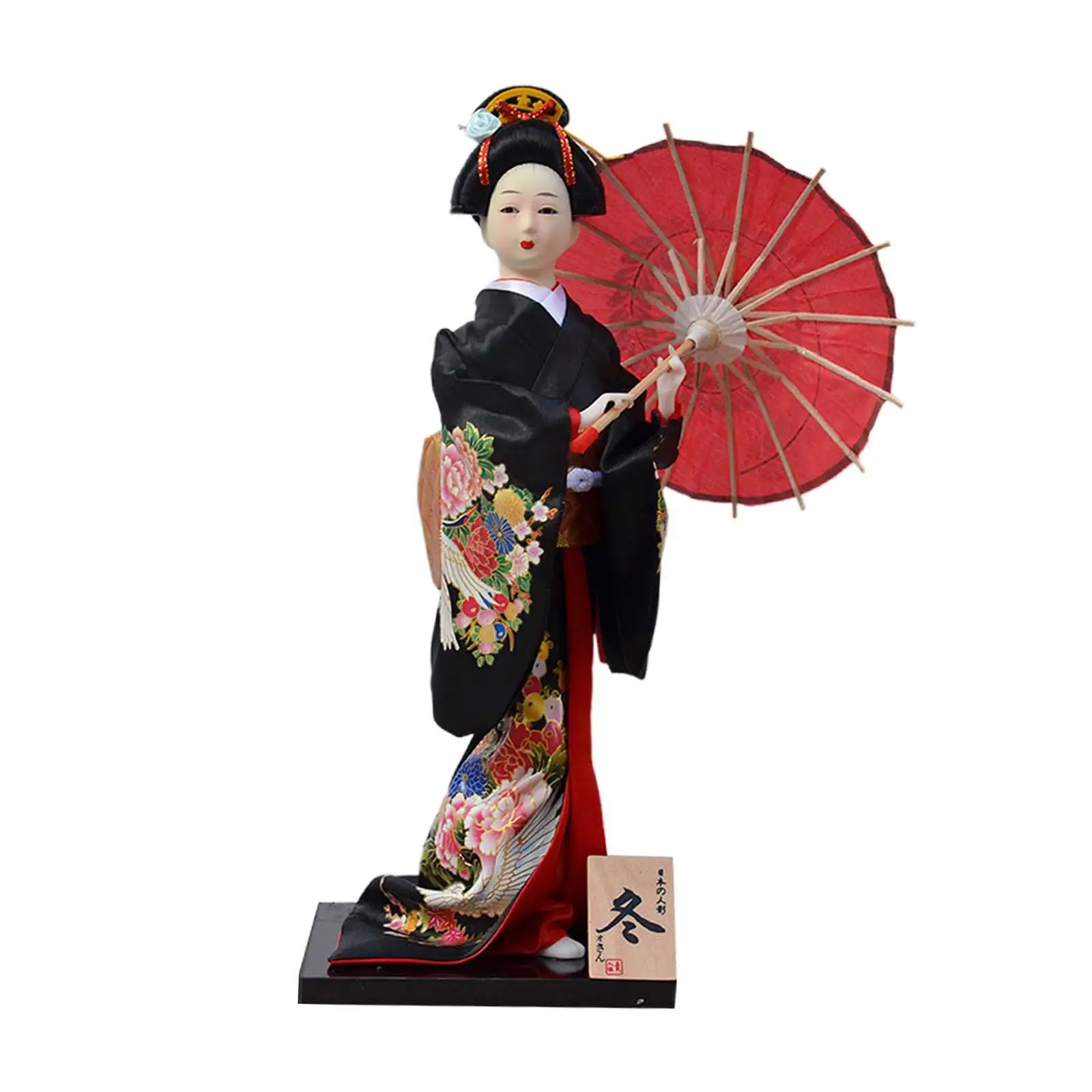Statuetta Da Collezione Giapponese Statuetta Da Donna Kabuki Antica Orientale