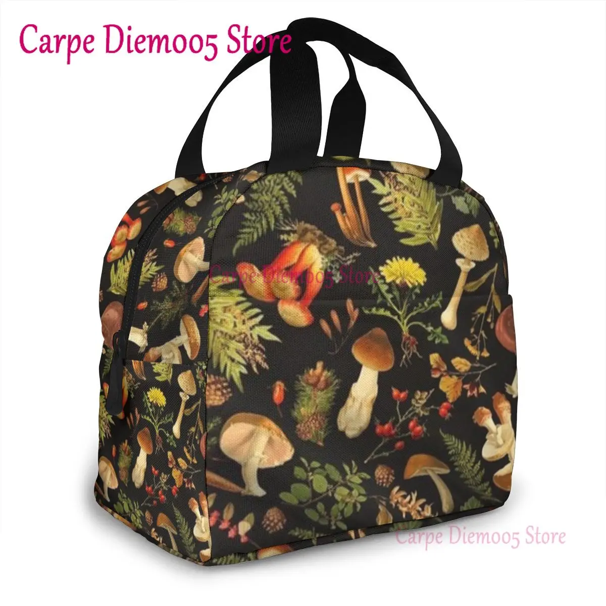 Lunch Bag Bento Bag Cooler Bag Cute Mushroom Print Thermal Food Picnic Lunch Bags For Women