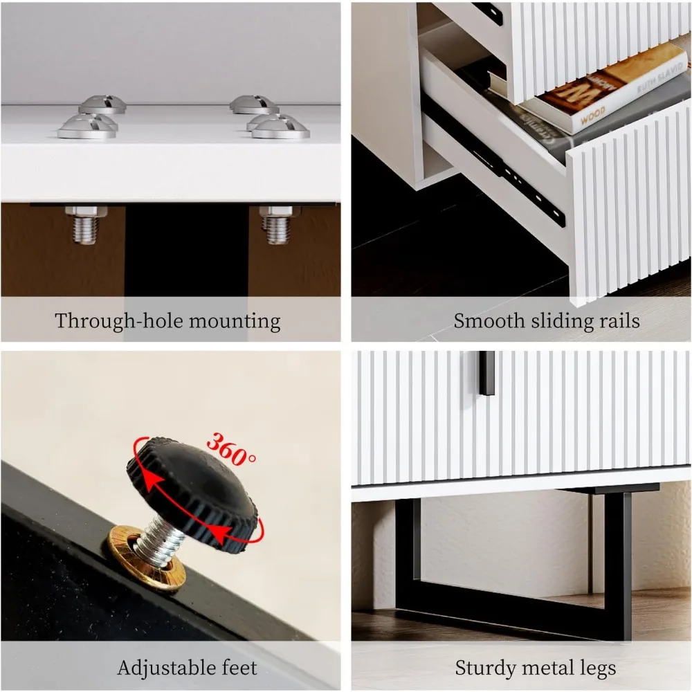 White 9 Drawer Dresser for Bedroom, Large Double Dresser with Wide Drawers, Modern Chest of Drawers,Storage Organizer Dresser 5