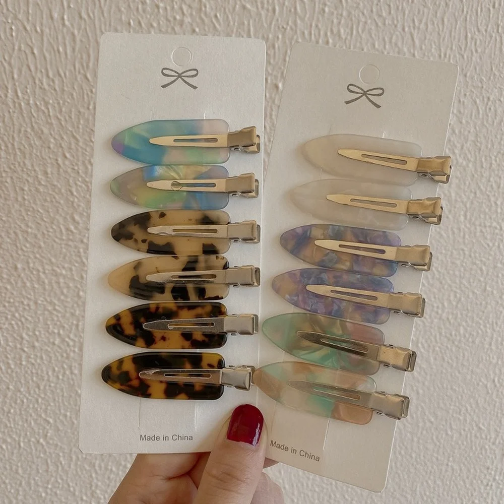 

Sdotter 2PCS Acetate Hair Clips Vintage Leopard No Bend Hairpins for Women Girls Sweet Barrettes Makeup Tools Hair Accessories G