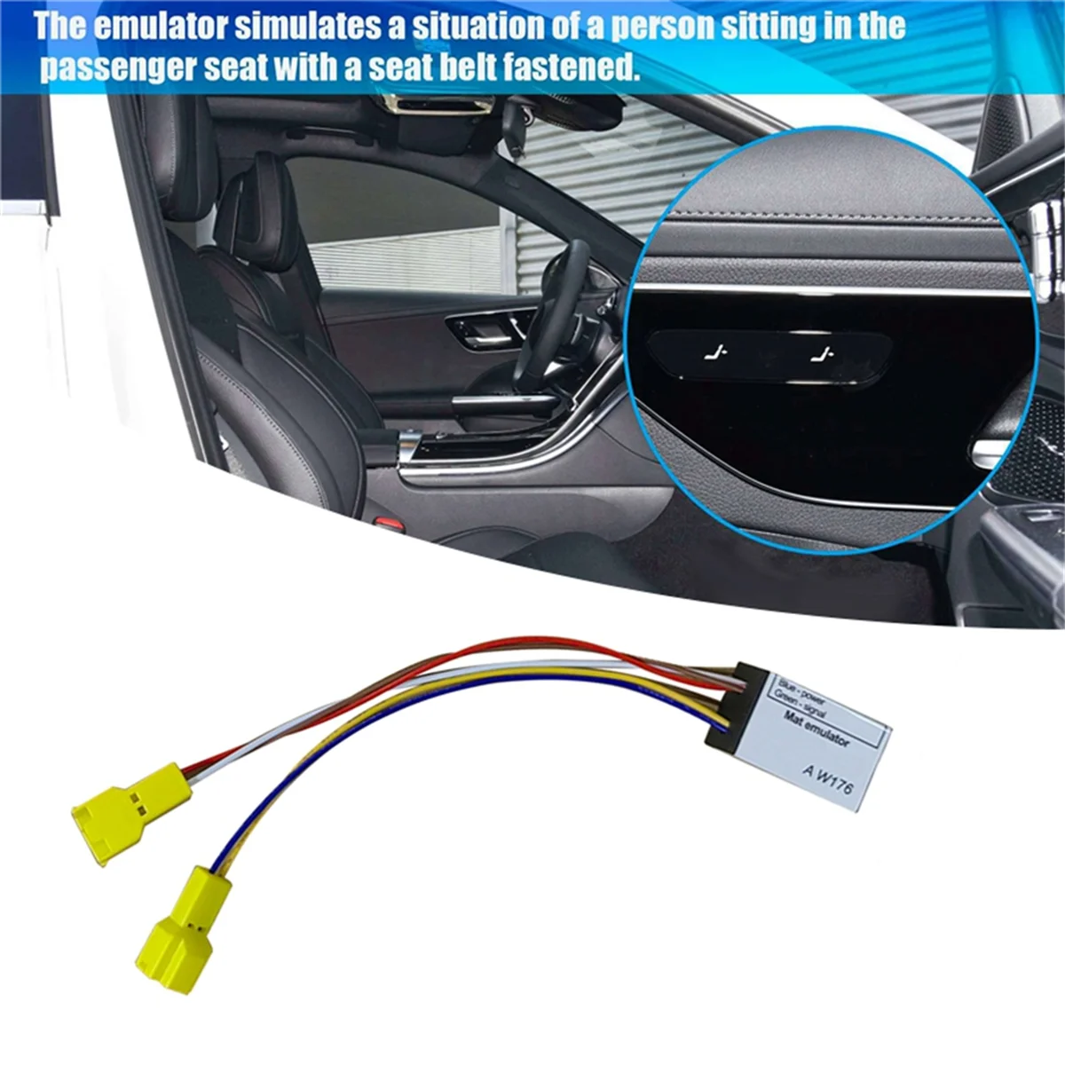 Car Seat Occupancy Bypass MAT SRS Emulator Sensor for Mercedes-Benz A B-Class W176 W246 2011-2018 Diagnostics/Bypass