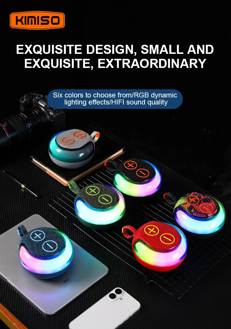 Mini Portable Waterproof Bluetooth Speaker Sound Activated RGB Mobile Music Loud Boombox Home Party TWS Wireless Subwoofer Card_voghion.com
