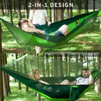250x120cm Single Double Portable Camping Hammock with Mosquito Net Bug net Pop-up Easily Set Hammock for Travel Backyard Hiking 2