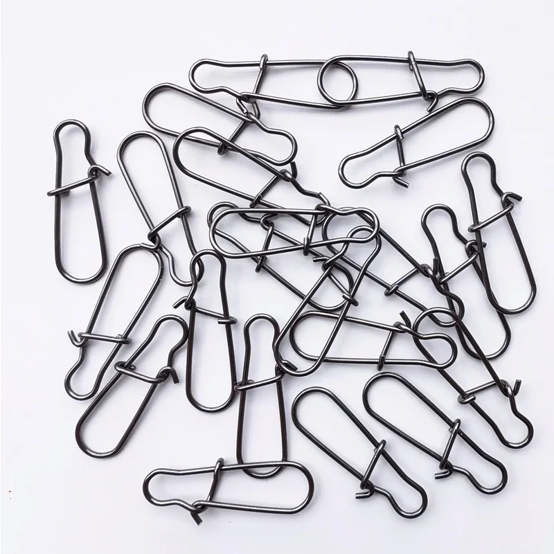 Steel Stainless Fishing Hook Snap Pin Barrel Swivel Lure Connector Accessories 50pcs/Lot