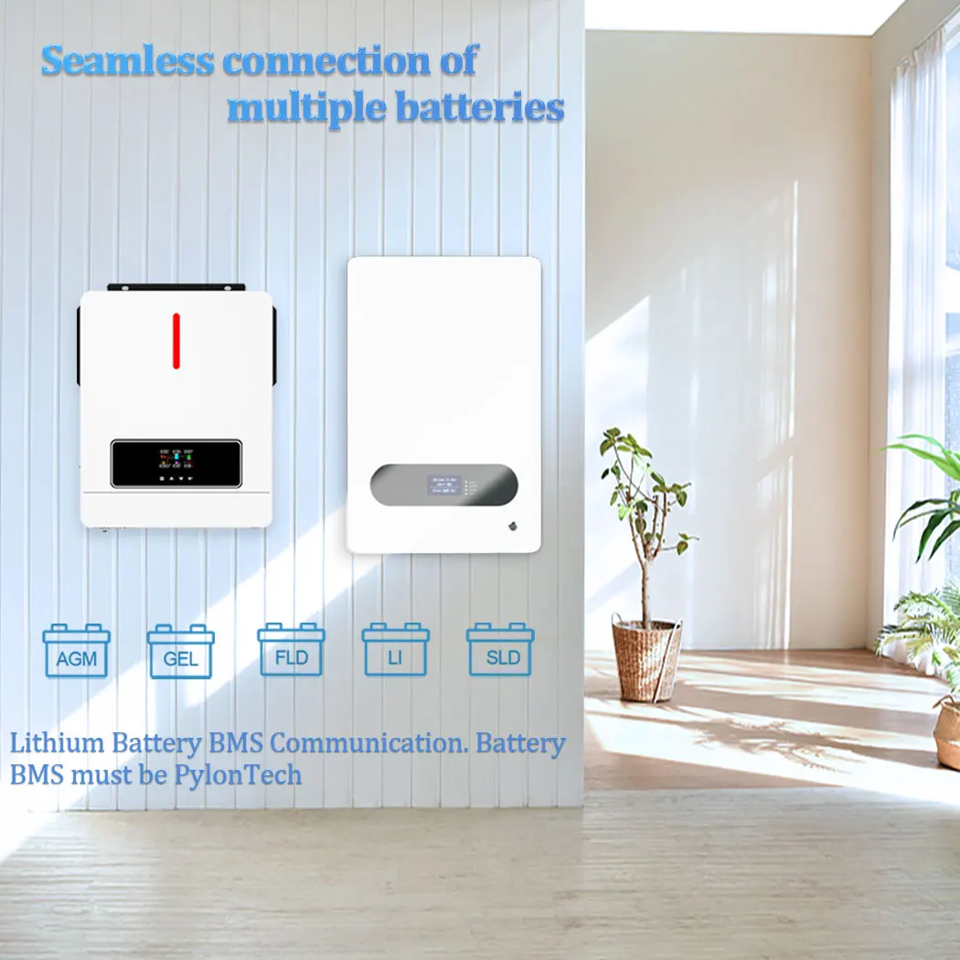 Inverter Solare Ibrido Y&H Off-Grid 1KW 2KW 3KW 4.2KW 6.2KW 10.2KW 230VAC 12V 24V 48V con Regolatore Solare MPPT Onda Pura - Image 5